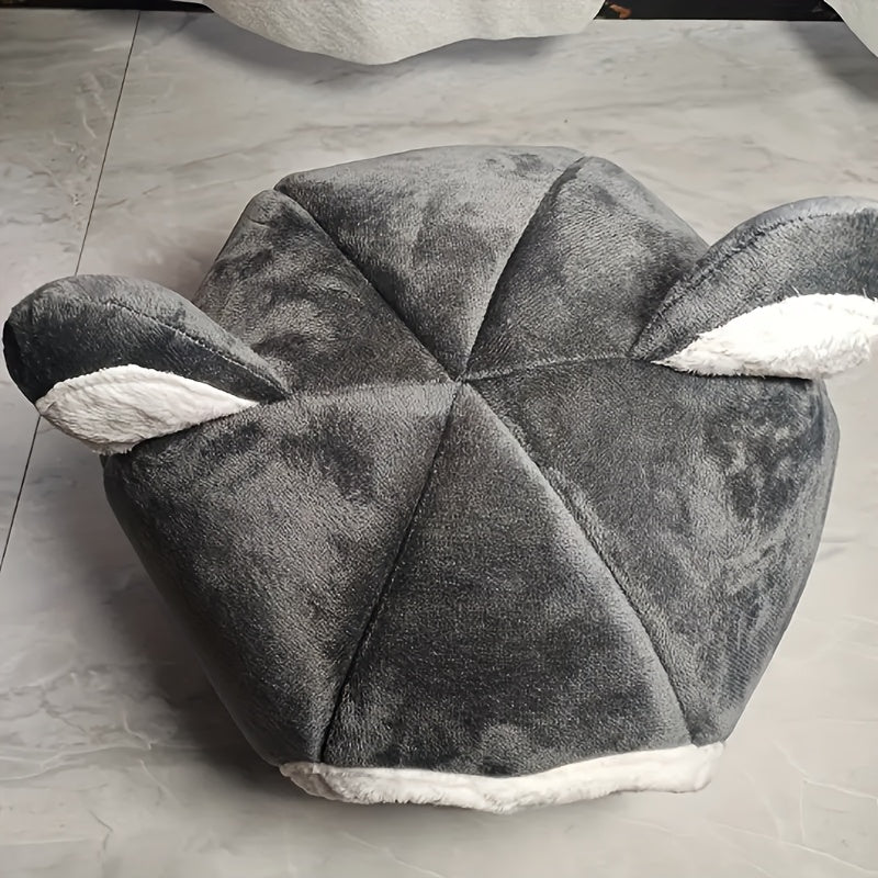 1pc Cozy Cat Cave Bed - Classic Style Synthetic Fiber Pet House for Warmth and Comfort, Pre-Assembled, Uncharged - Ideal for Fluffy Feline Friends