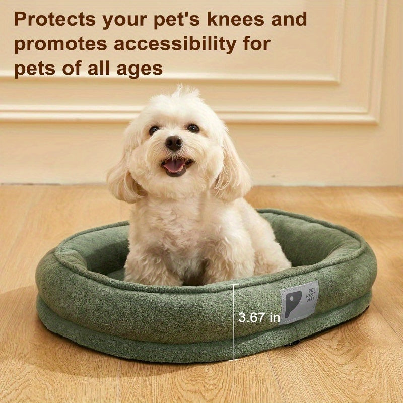 Orthopedic Dog Bed Puppy and Kitten, Soft Beds Indoor Cats, Washable Dog Bed with Removable CoverNon - Slip Bottom with Four - Sided Bolster Green, Dog Bed Cover, Dog Bed Cosy, Thick Dog Bed, Heavy Duty Dog Bed, Plush Dog Bed, Pet Sleeping Pad, Cozy Pet