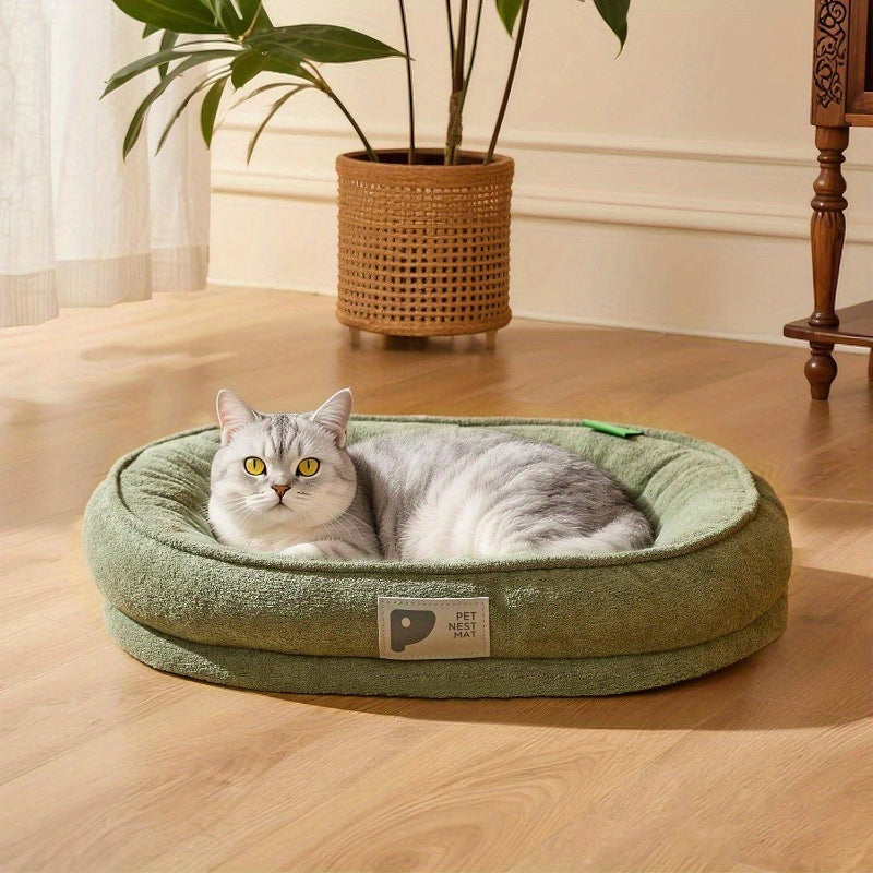 Orthopedic Dog Bed Puppy and Kitten, Soft Beds Indoor Cats, Washable Dog Bed with Removable CoverNon - Slip Bottom with Four - Sided Bolster Green, Dog Bed Cover, Dog Bed Cosy, Thick Dog Bed, Heavy Duty Dog Bed, Plush Dog Bed, Pet Sleeping Pad, Cozy Pet