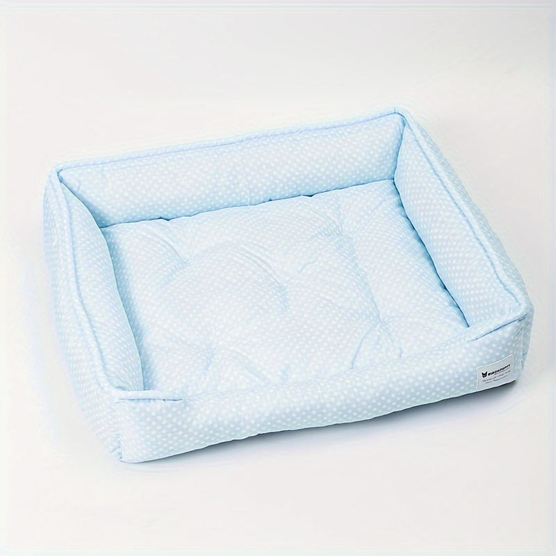 Korean Style Checkered Pet Bed - 1pc Cozy Nest For Cats & Dogs - Removable Washable Sleeping Mat