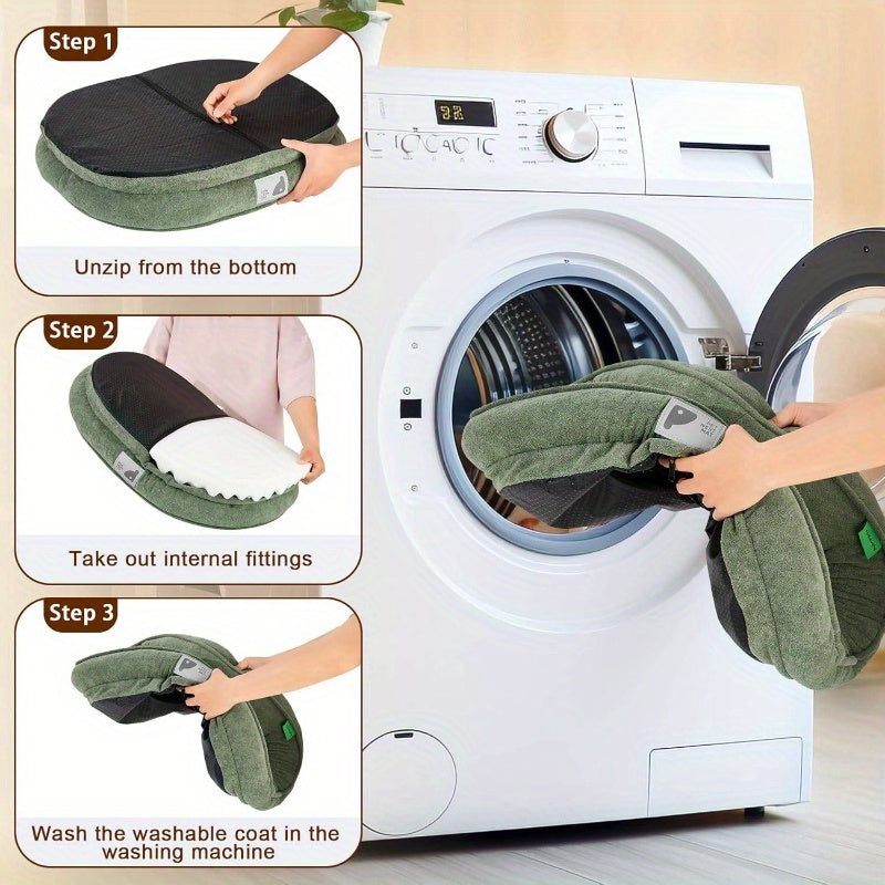 Orthopedic Dog Bed Puppy and Kitten, Soft Beds Indoor Cats, Washable Dog Bed with Removable CoverNon - Slip Bottom with Four - Sided Bolster Green, Dog Bed Cover, Dog Bed Cosy, Thick Dog Bed, Heavy Duty Dog Bed, Plush Dog Bed, Pet Sleeping Pad, Cozy Pet