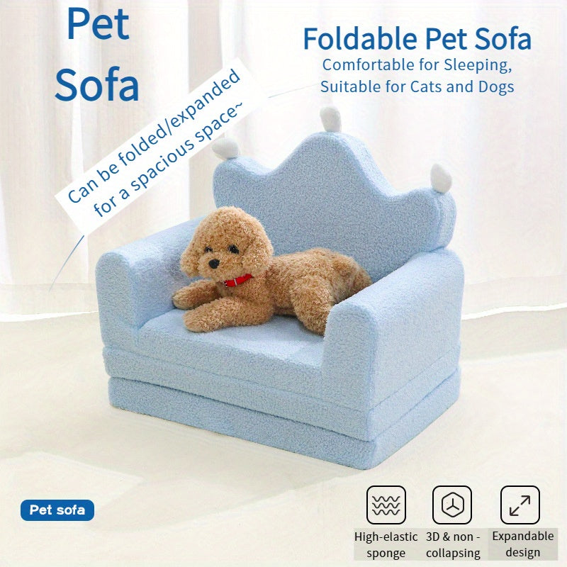 3-Layer Foldable Pet Sofa Bed for Small to Medium Dogs & Cats - Washable Flannel, 23.62inch x 49.21inch, Spacious Comfortable Sleeping Area with Plush Cushion, Ideal for Indoor Pets, Pet Bed for Dogs, Cozy Pet Furniture, Soft Pet Furniture