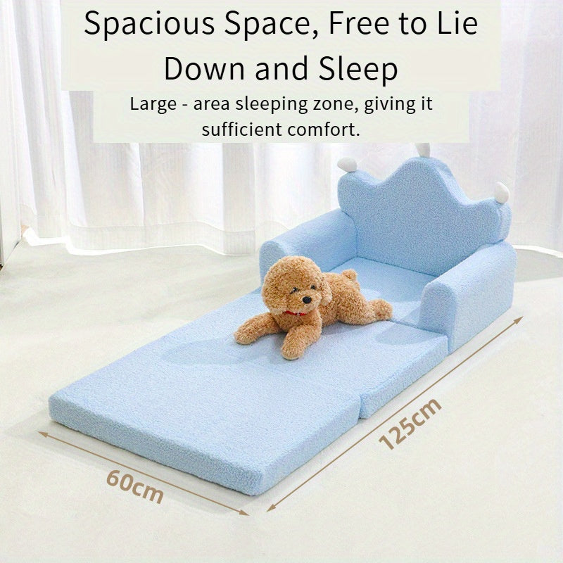 3-Layer Foldable Pet Sofa Bed for Small to Medium Dogs & Cats - Washable Flannel, 23.62inch x 49.21inch, Spacious Comfortable Sleeping Area with Plush Cushion, Ideal for Indoor Pets, Pet Bed for Dogs, Cozy Pet Furniture, Soft Pet Furniture